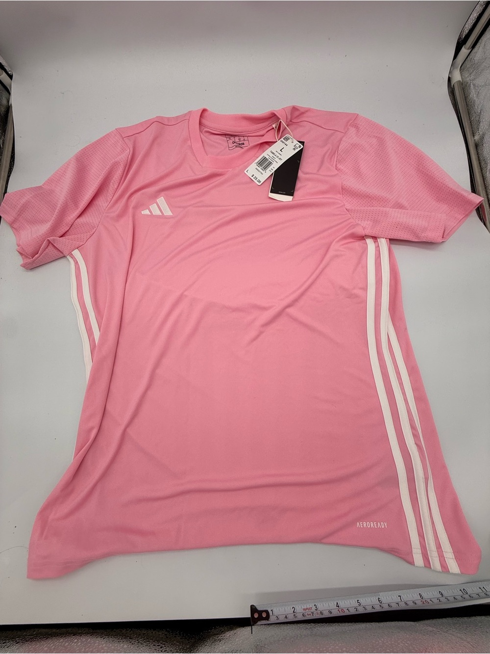 adidas light pink tabelas 23 soccer jersey size l